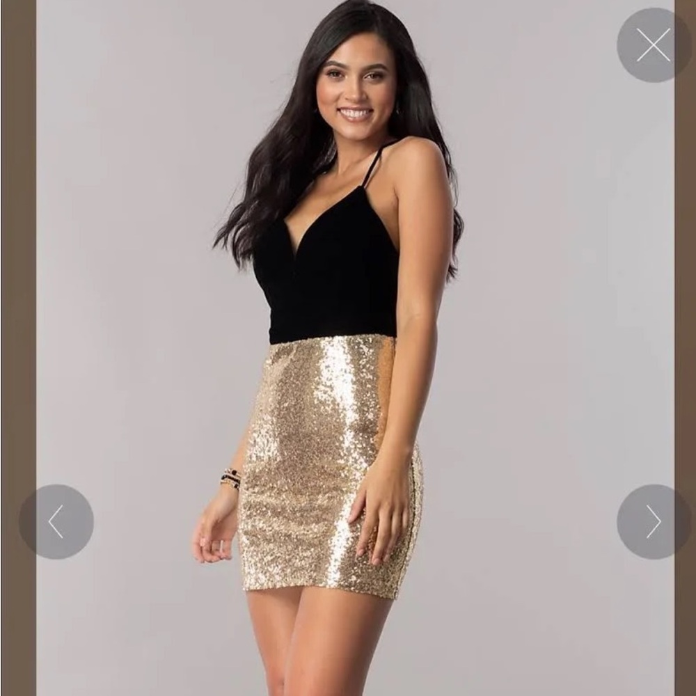 City Triangle Gold Party Dress